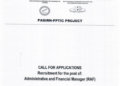 Recruitement for the post :  Administrative and financial Manager (RAF)